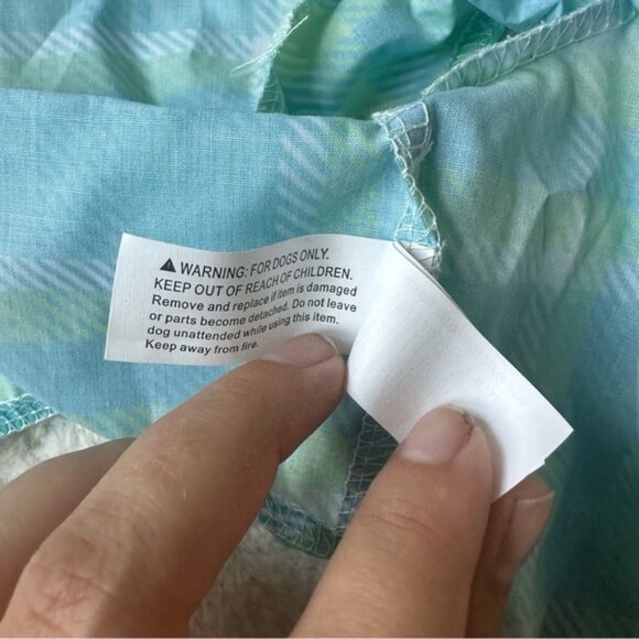 Meijer | Easter Dog apparel "Blue Plaid" Button Up Shirt | Size Medium - Picture 8 of 10